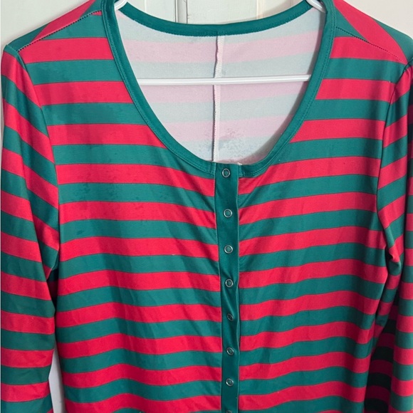 Festive Christmas Onesie with Candy Cane Design Pajamas - Picture 5 of 7